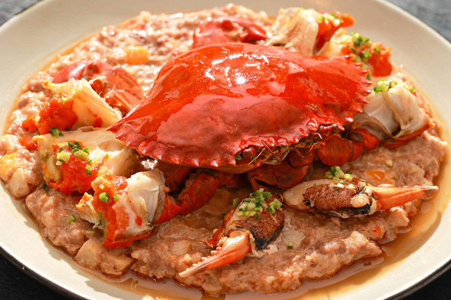 Steamed Minced Pork with Crab Roe and Water Chestnut 膏蟹馬蹄蒸肉餅 Silks House Taipei 晶華軒 Steamed Minced Pork with Crab Roe and Water Chestnut 膏蟹馬蹄蒸肉餅 Silks House Taipei 晶華軒